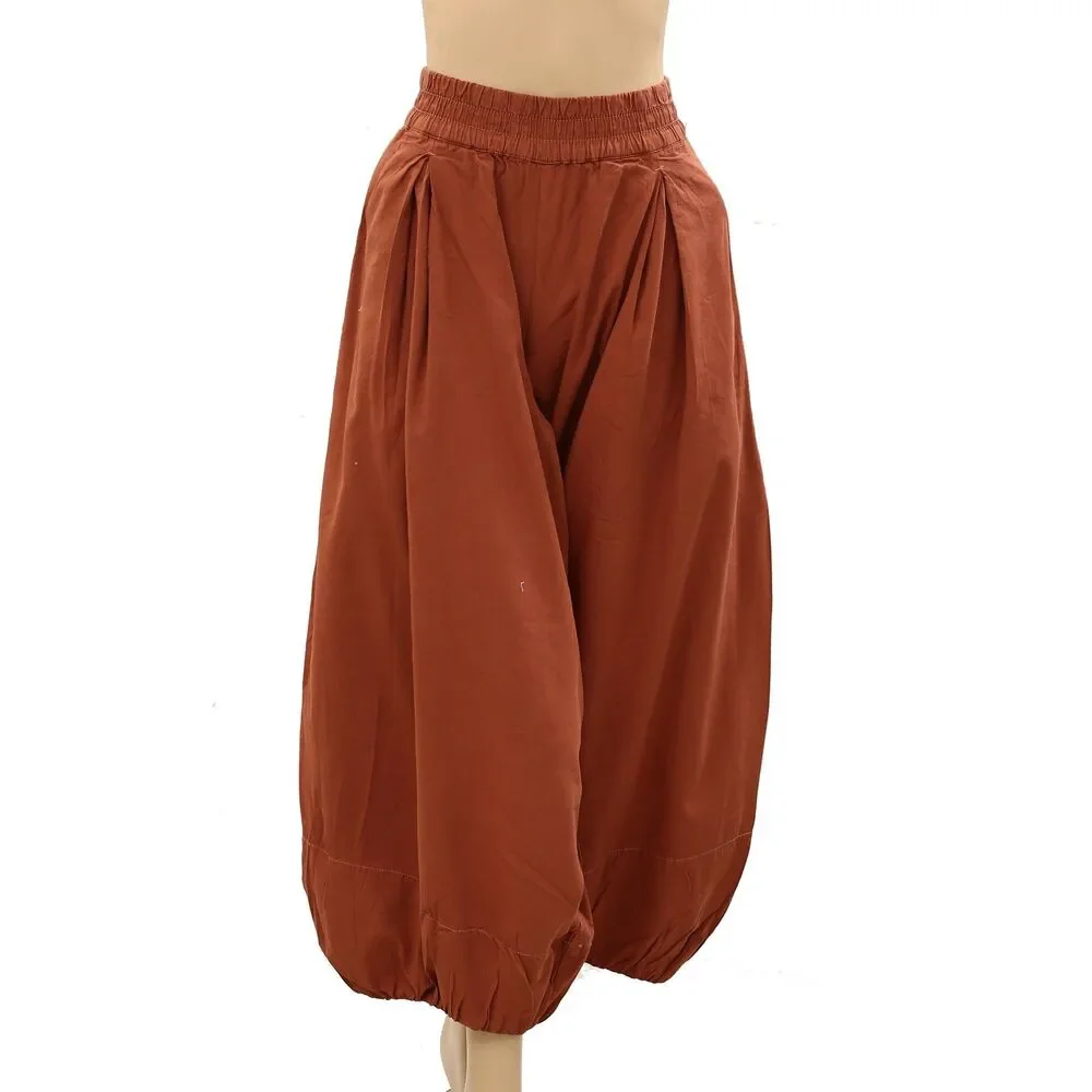 Free People Moonflower Pull-On Balloon Trousers Pants Mid-Rise Solid S 287145 - Picture 8 of 16
